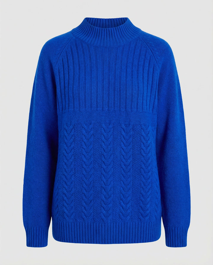 Ribbed Women's Sweater High Collar