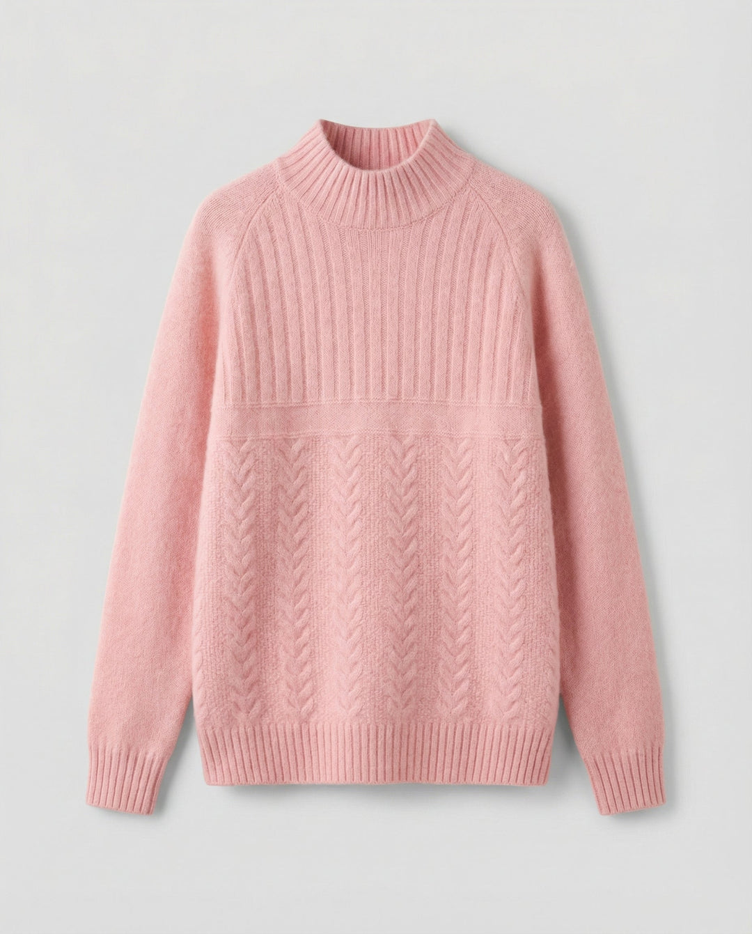 Ribbed Women's Sweater High Collar