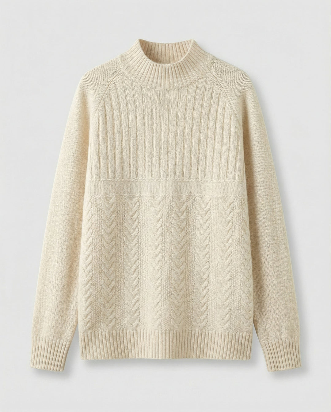 Ribbed Women's Sweater High Collar