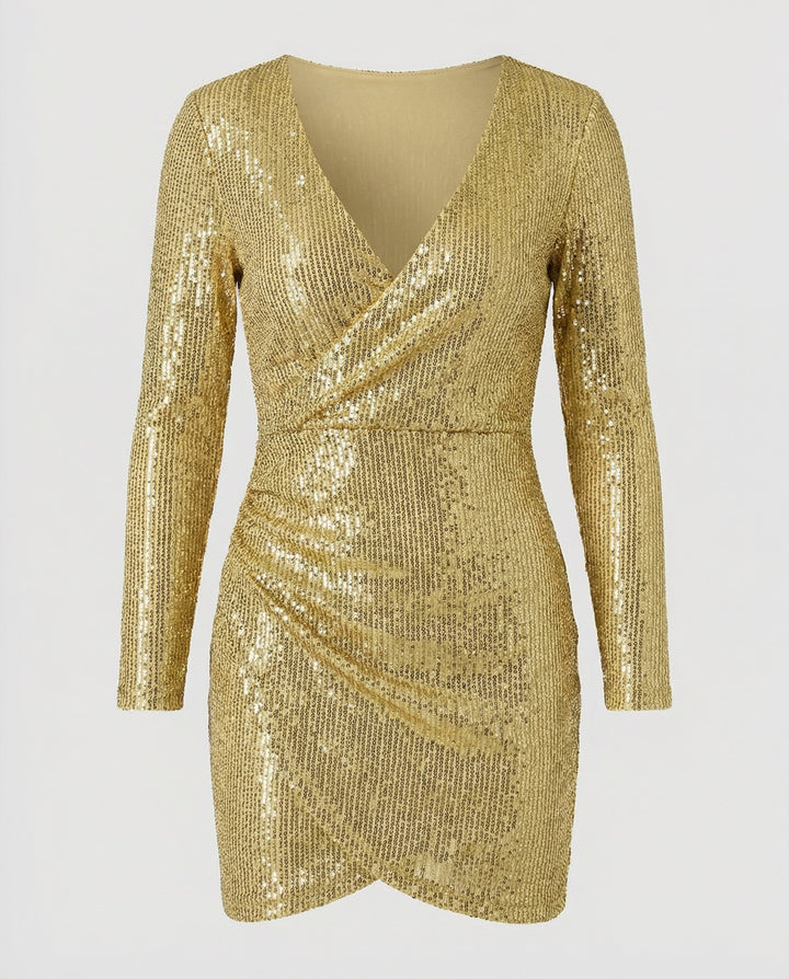 Sequined V-Neck Dress