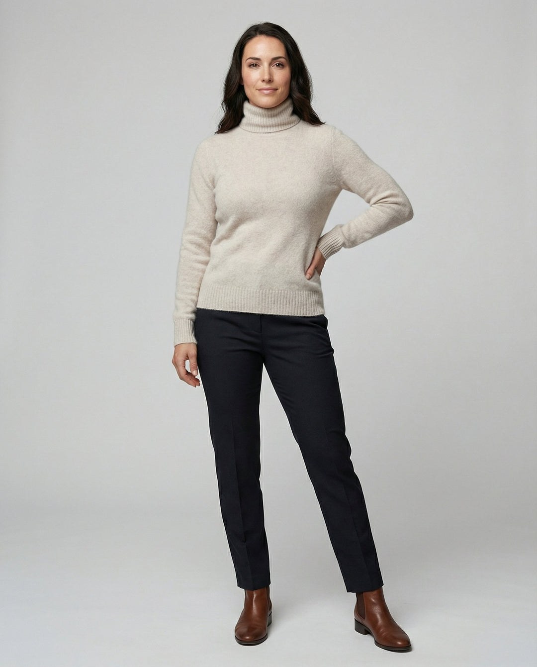 Soft Cashmere Roll Neck Sweater Women