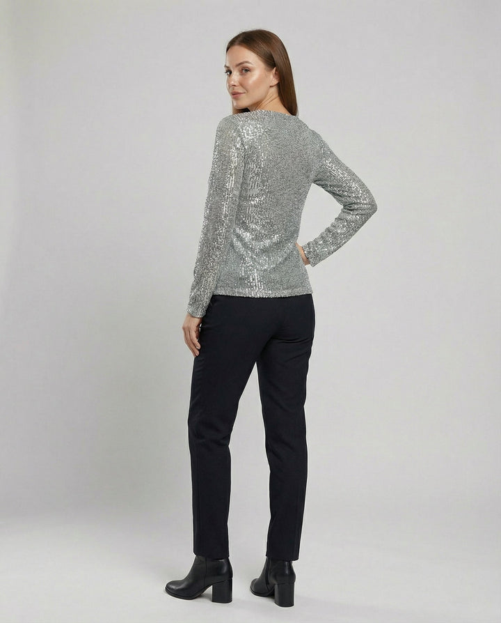 Shiny V-neck sweater