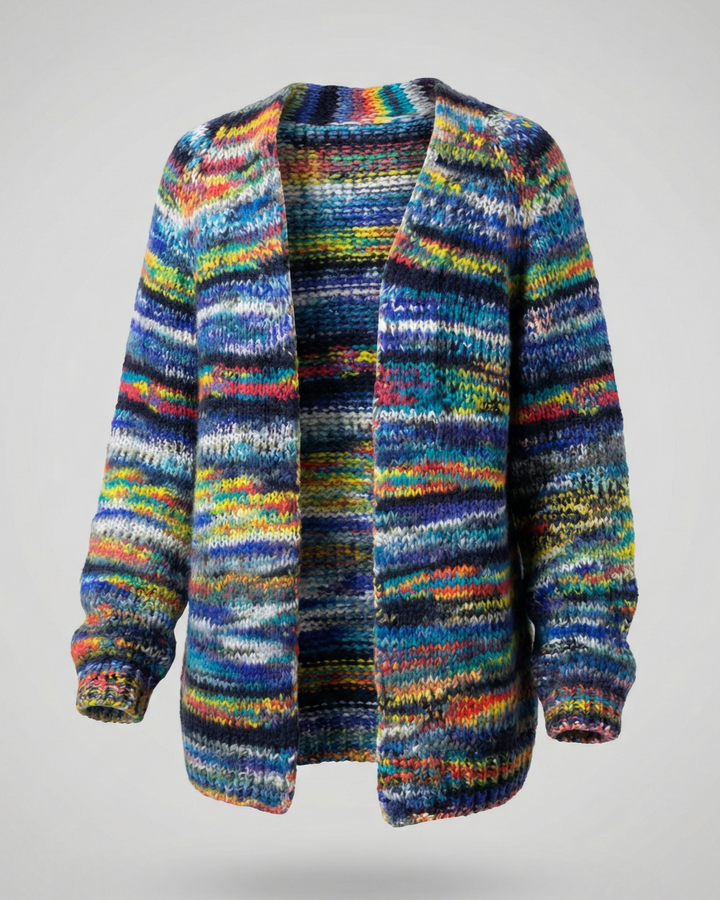 Multicolored Striped Women's Cardigan