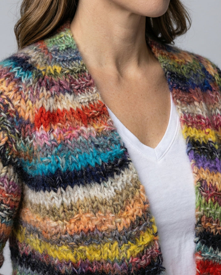 Multicolored Striped Women's Cardigan
