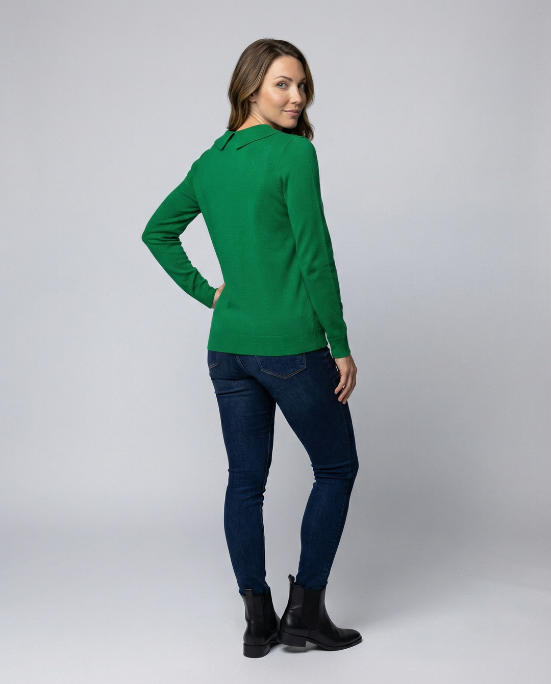 Collar knit sweater women's