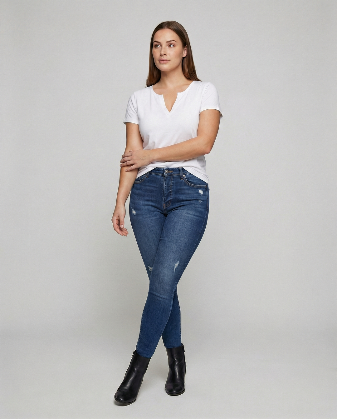 Elegant White Short Sleeve Blouse