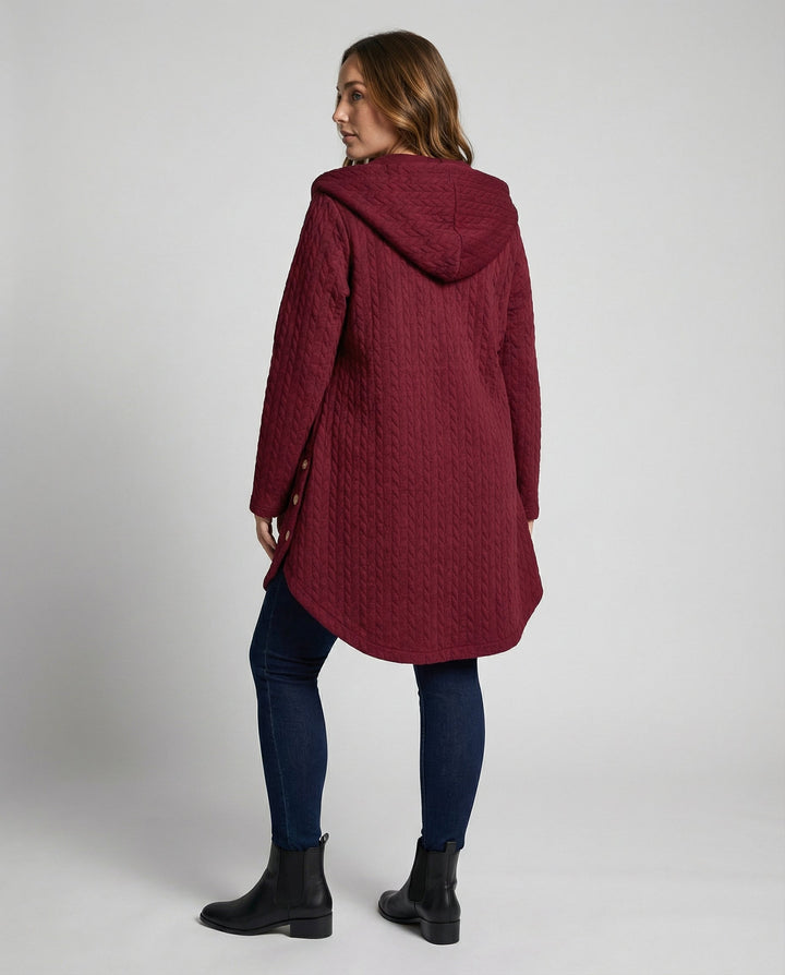 Warm Winter Jacket Burgundy Women