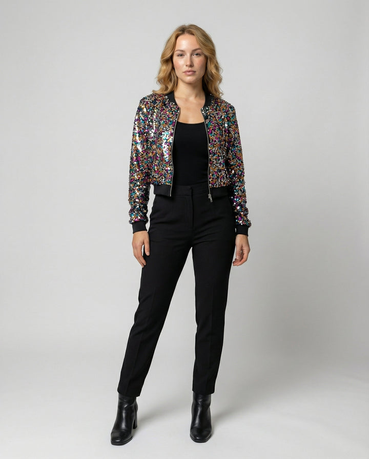 Sequin Bomber Jacket Women