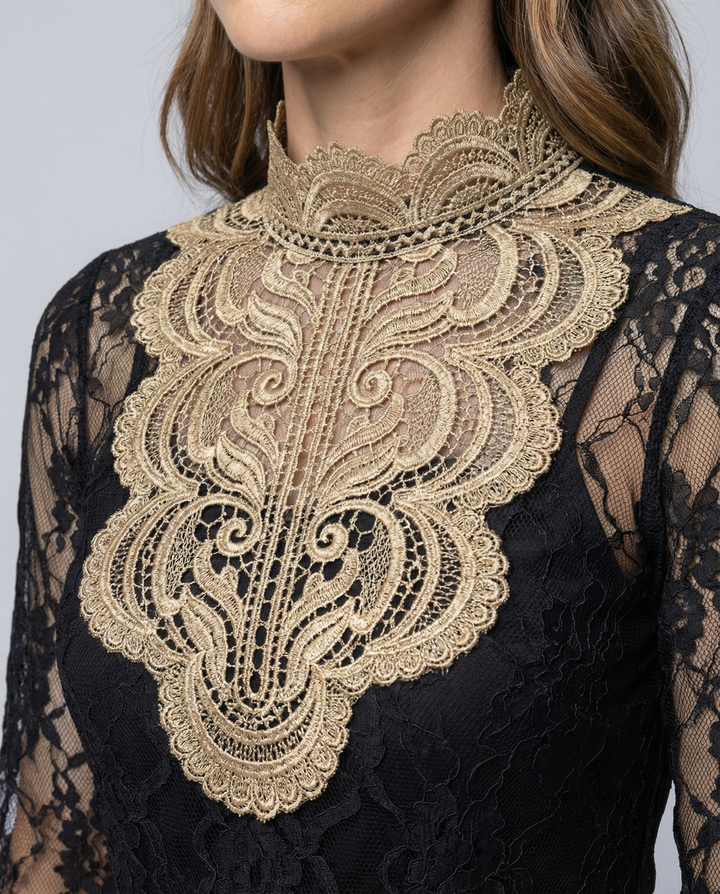 Embroidered Ladies Lace Blouse