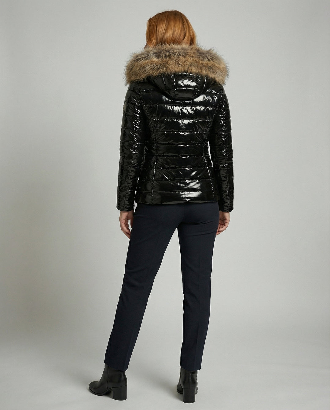 Ladies Fur Hooded Puffer Coat