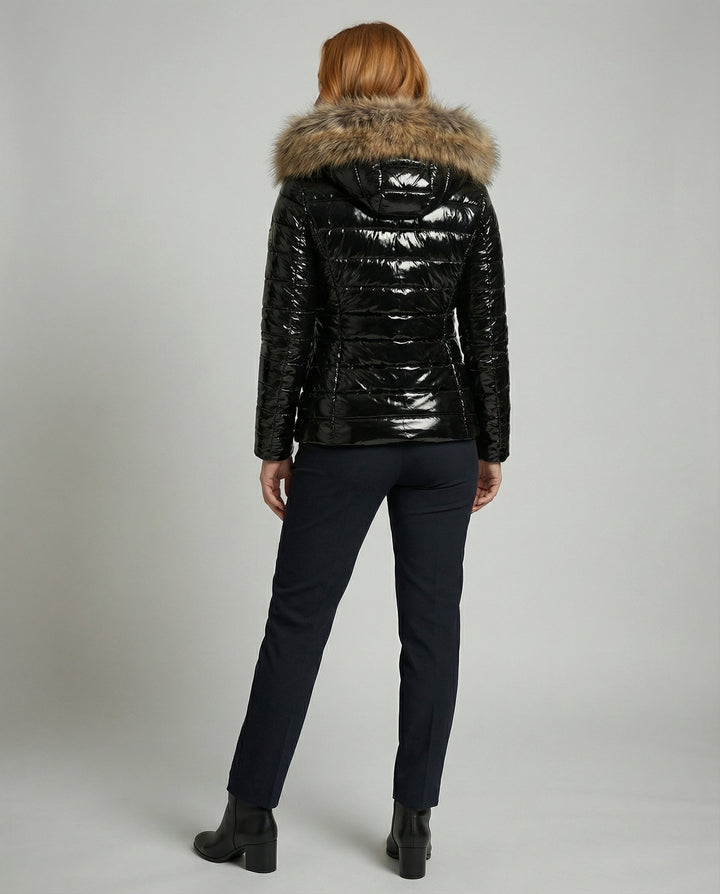 Ladies Fur Hooded Puffer Coat