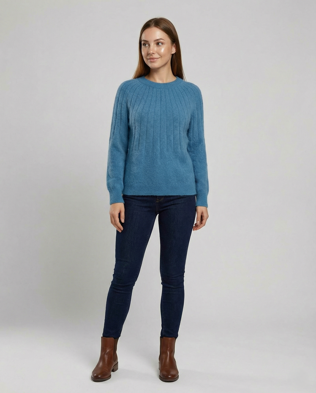 Fluffy women's knit sweater
