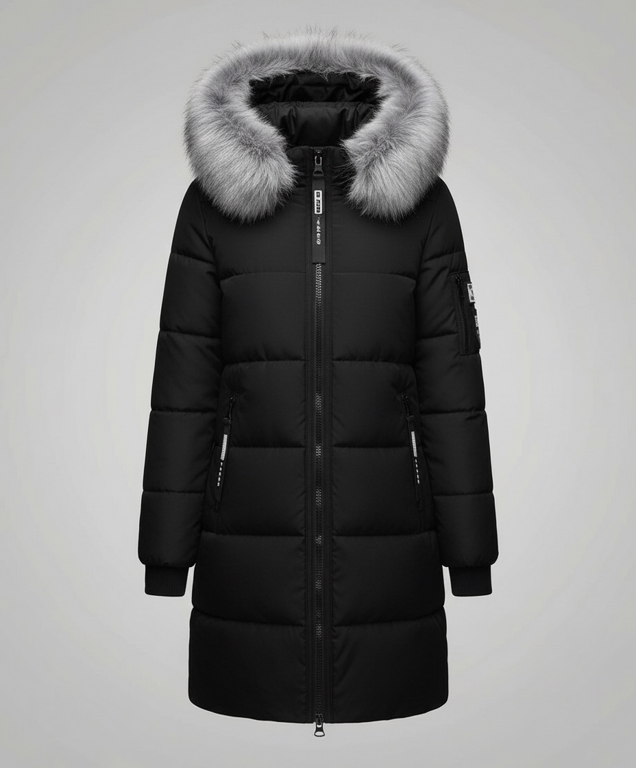 Windproof Ladies Puffer Coat Warm