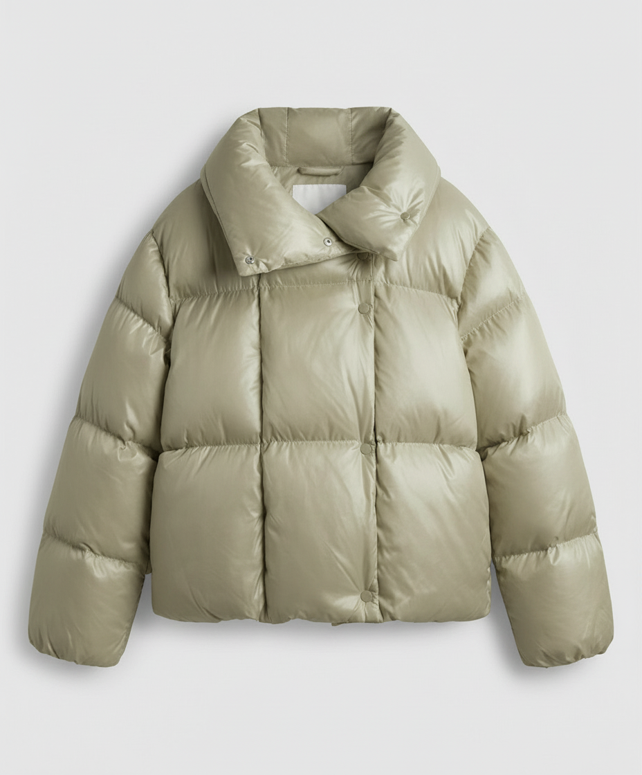 Short down coat women'shood