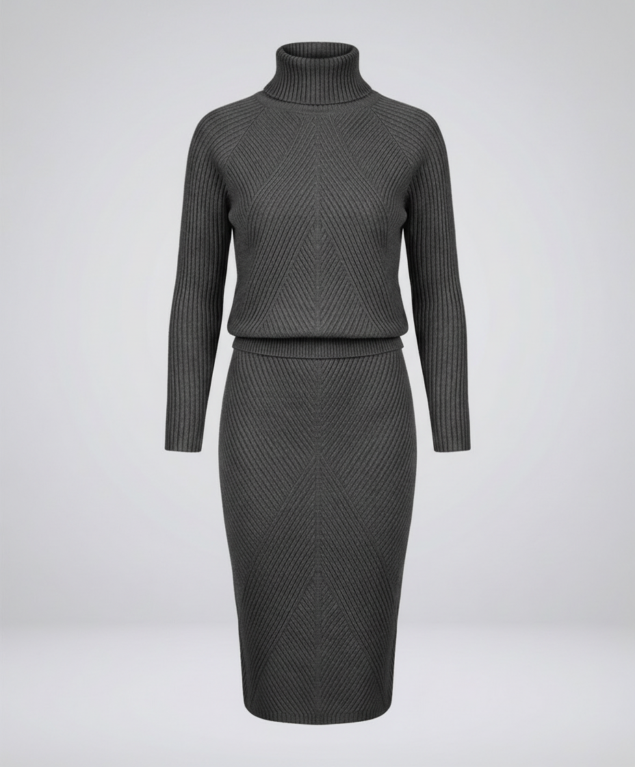 Cozy knitted dress women