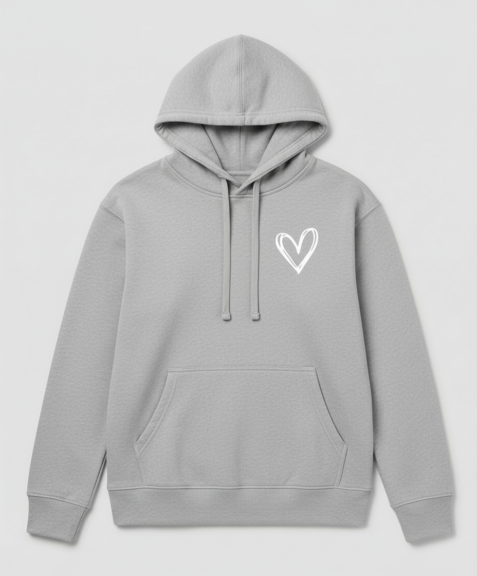 Hooded sweatshirt heart print women