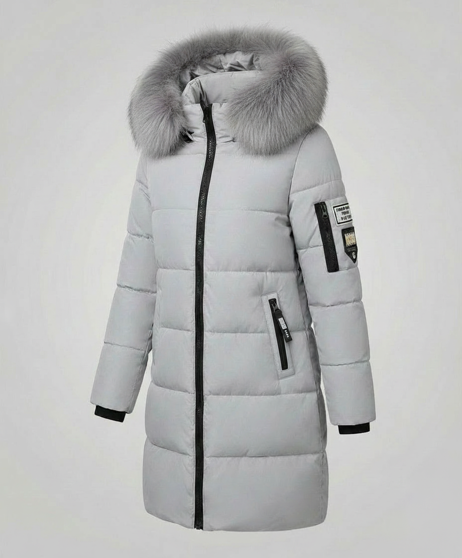 Windproof Ladies Puffer Coat Warm