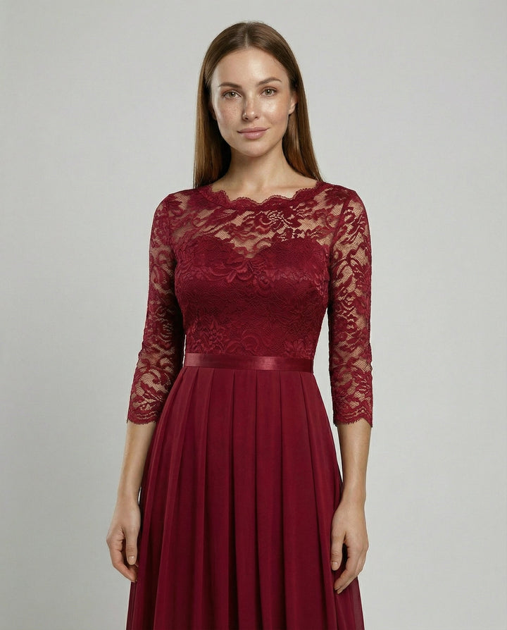 Elegant lace bridesmaid dress