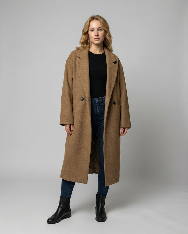 Elegant Oversized Wool Coat Women