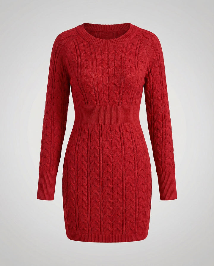 Knit Dress Braided Design Women