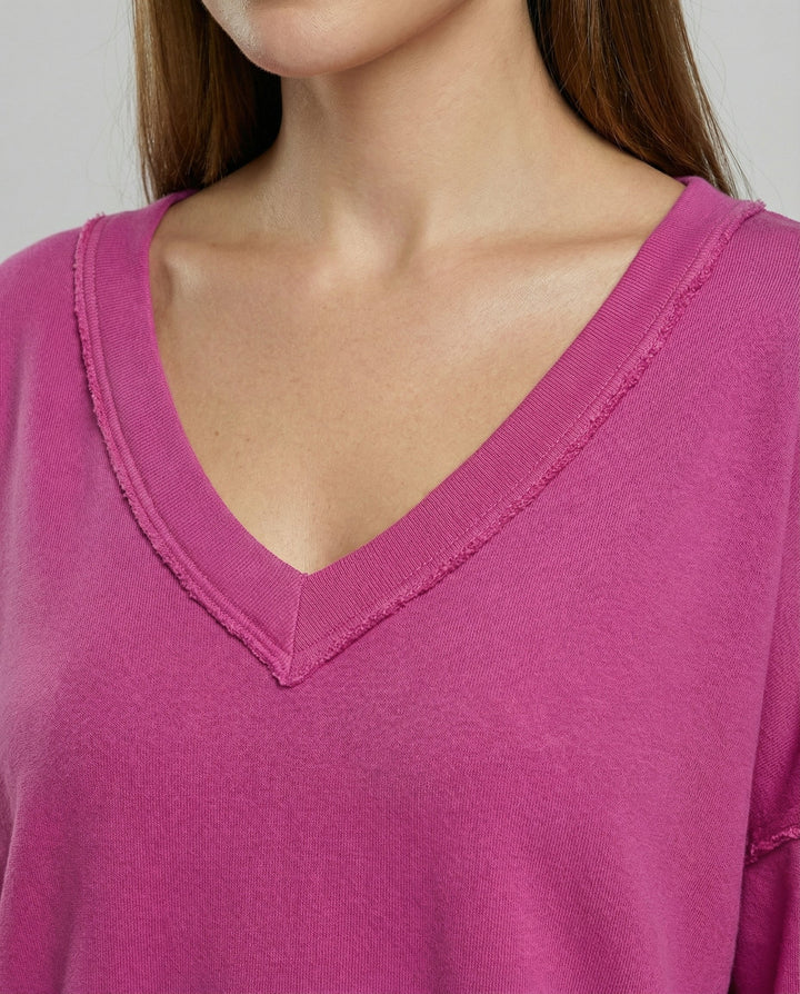 Oversized Women's V-Neck Sweatshirt