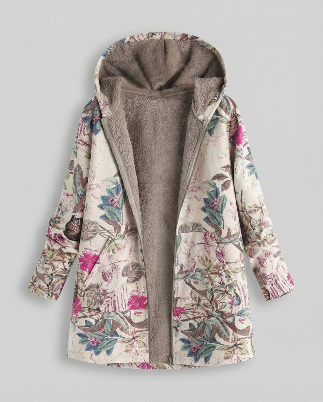 Women's Winter Jacket Floral Pattern