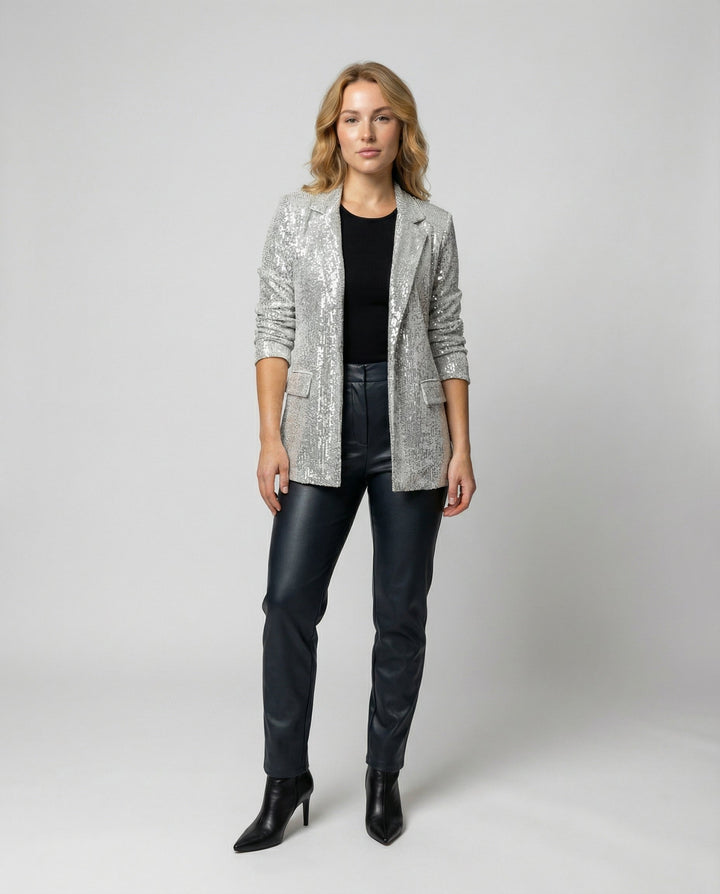 Elegant Sequin Blazer Women