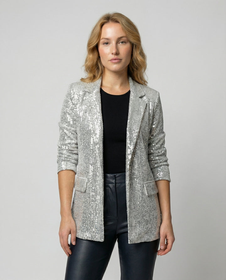 Elegant Sequin Blazer Women